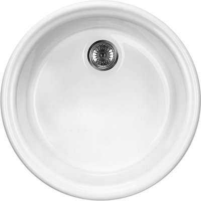 Zlewozmywak ceramiczny okrągły Ø43 cm głęboki biały Deante Lusitano ZCL 6803